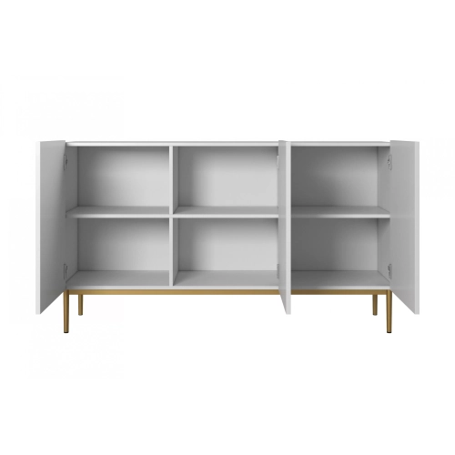 Komoda Nicole 150 cm - biały mat / złote nóżki
